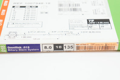 Abbott 1007948-18 Omnilink 0.018 Biliary Stnt System 8.0 x 18mm, 135cm (x)